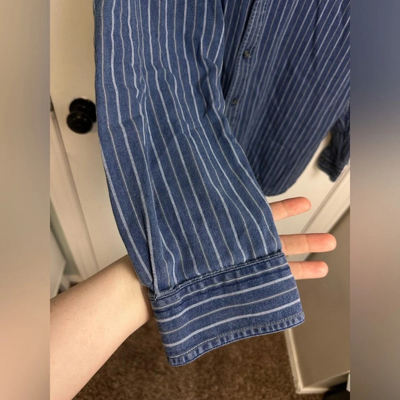 Croft & Barrow Denim button down shirt cotton size LT #1250 - Picture 2 of 7